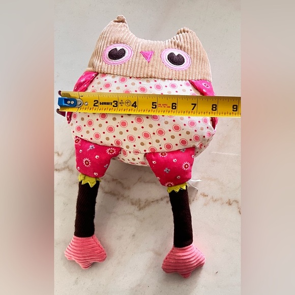 Pottery Barn Kids Penny Owl Corduroy Pink Plush Toy Pillow Stuffed Animal - Picture 4 of 5